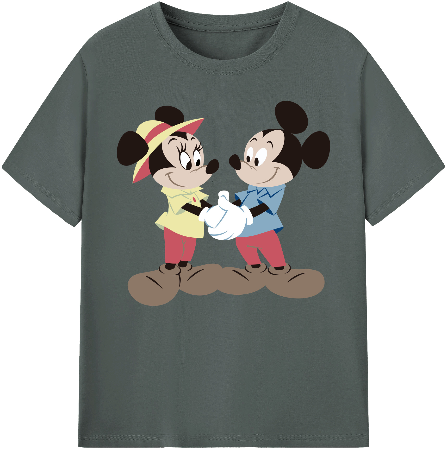 ミッキーマウス Mickey Mouse 綿100％ メンズ半袖Tシャツ｜肌触りやわらか＆通気性